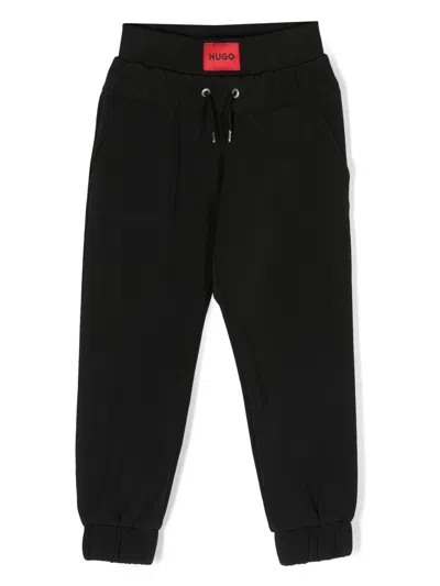 Hugo Boss Kids' Logo-patch Track Pants In Black