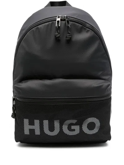 Hugo Boss Logo-print Backpack In 黑色