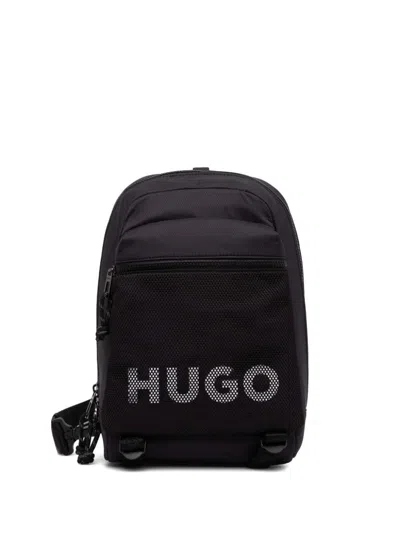 Hugo Boss Logo-print Backpack In 黑色