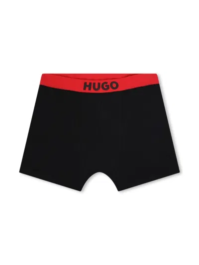 Hugo Boss Kids' Logo-print Boxers (set Of Two) In Red