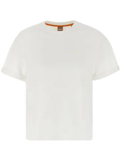 Hugo Boss Logo-print Cotton T-shirt In White