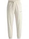 Hugo Boss Cotton-terry Tracksuit Bottoms With Logo Print In 中性色