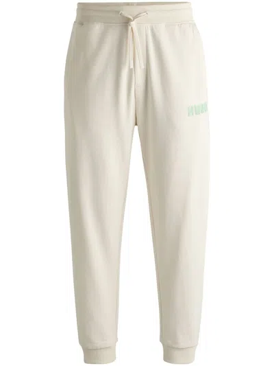 HUGO BOSS LOGO-PRINT COTTON TRACK PANTS