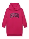Hugo Boss Logo-print Hooded Dress In Pink