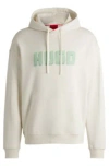 Hugo Logo-print Hoodie In French-terry Cotton In White