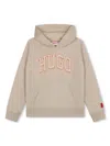 Hugo Boss Logo-print Hoodie In Neutrals