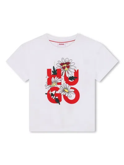 Hugo Boss Logo-print Organic Cotton T-shirt In White