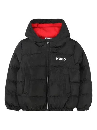 Hugo Boss Kids' Logo-print Padded Jacket In Black
