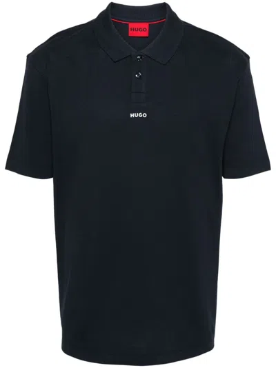 Hugo Boss Logo-print Polo Shirt In Blue
