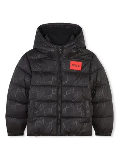 Hugo Boss Kids' Logo-print Puffer Jacket In Black