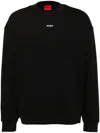 Hugo Boss Cotton-terry Sweatshirt With Logo Print In Black