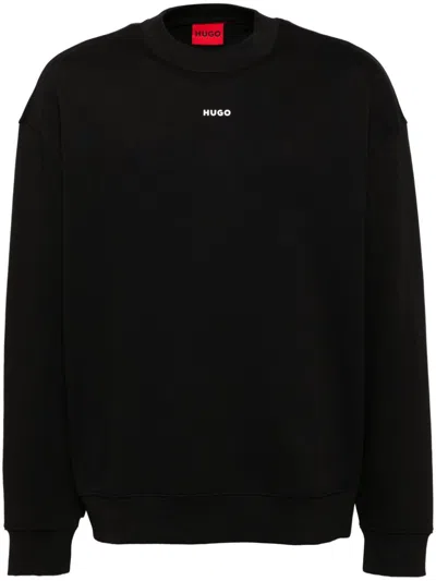 Hugo Boss Cotton-terry Sweatshirt With Logo Print In Black
