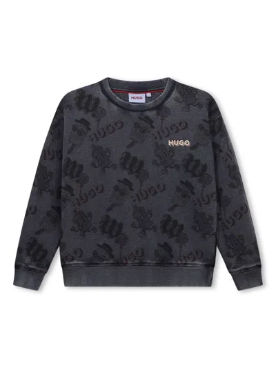 Hugo Boss Kids' Logo-print Sweatshirt In Grey