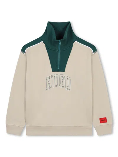 Hugo Boss Kids' Logo-print Sweatshirt In Neutrals