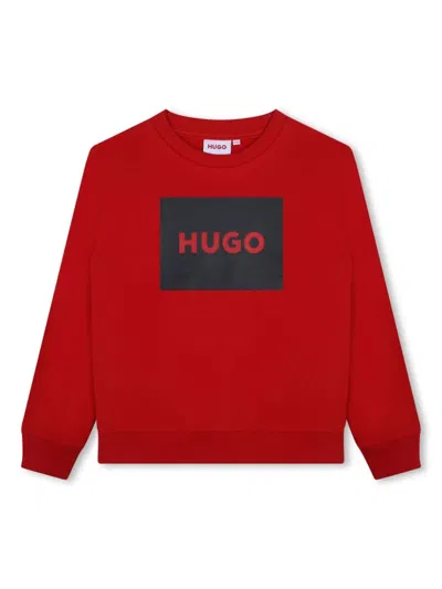Hugo Boss Kids' Logo-print Sweatshirt In Red
