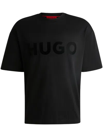Hugo Boss Cotton-jersey T-shirt With Tonal Logo In Black