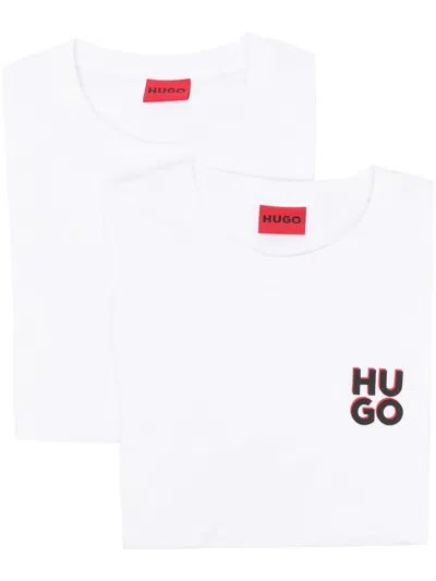 Hugo Boss Logo-print T-shirt (pack Of Two) In White