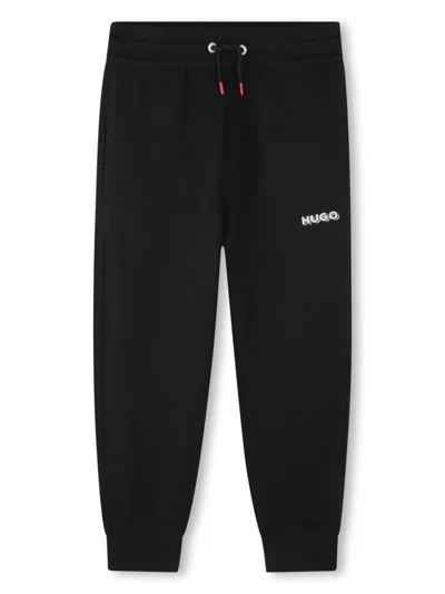 Hugo Boss Kids' Logo-print Track Pants In 黑色