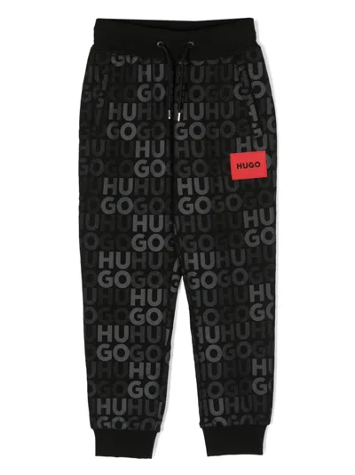Hugo Boss Kids' Logo-print Track Pants In Black