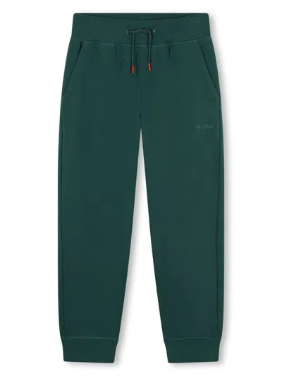 Hugo Boss Kids' Logo-print Track Pants In Green