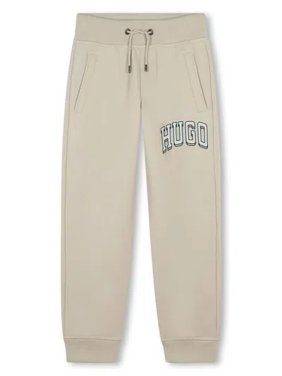 Hugo Boss Kids' Logo-print Track Pants In Neutrals