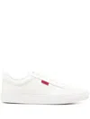 Hugo Boss Cupsole Trainers In Faux Leather With Logo Flag In White