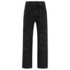 Hugo Boss Loose-fit Jeans In Black Denim With Adjustable Hems In Grey