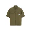 Hugo Boss Loose-fit Shirt In Cotton Twill With Logo Patch In Green