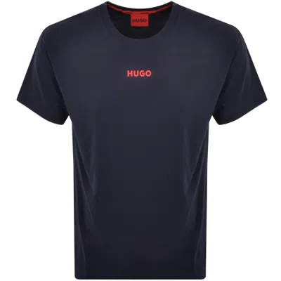Hugo Lounge Linked T Shirt Navy In Black