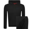 Hugo Boss Hugo Lounge Tonal Hoodie Black In Black