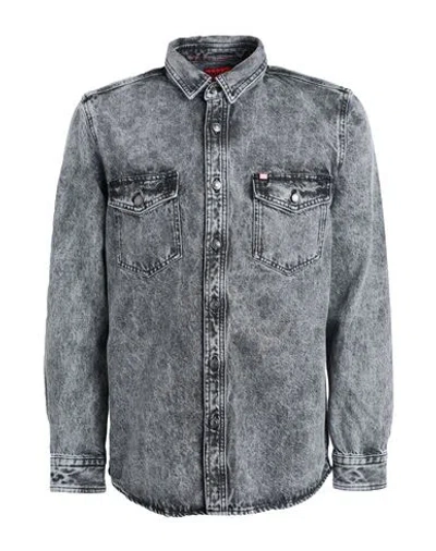 Hugo Man Denim Shirt Grey Size L Cotton