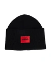 Hugo Boss Hugo Man Hat Black Size Onesize Recycled Wool, Wool, Recycled Polyamide