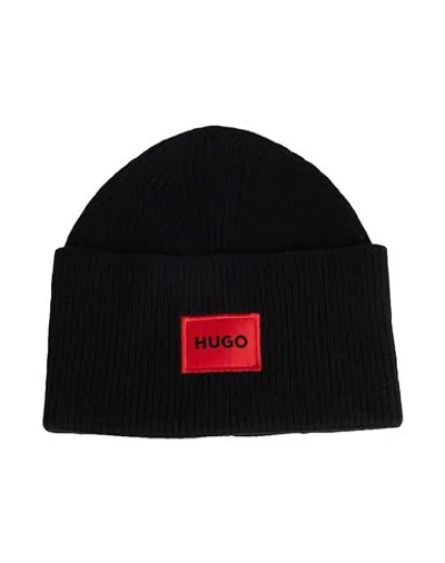 Hugo Boss Hugo Man Hat Black Size Onesize Recycled Wool, Wool, Recycled Polyamide In Black