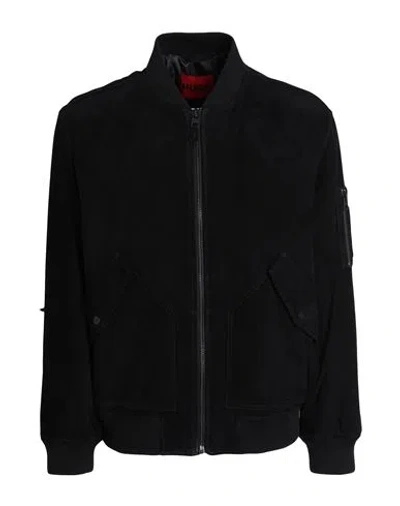 Hugo Man Jacket Black Size L Goat Skin