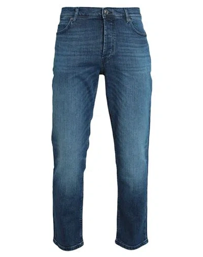 Hugo Man Jeans Blue Size 35w-32l Cotton, Recycled Cotton, Elastane