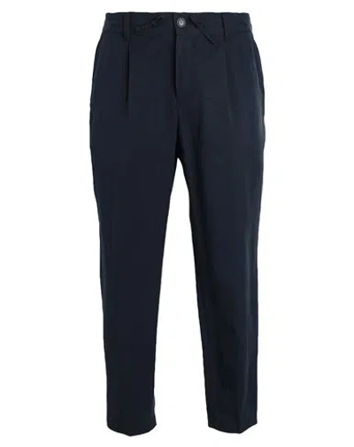 Hugo Man Pants Navy Blue Size 36 Lyocell, Linen