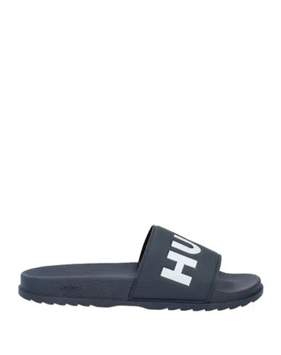 Hugo Boss Hugo Man Sandals Navy Blue Size 9 Rubber