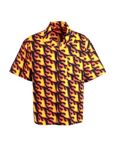 Hugo Man Shirt Orange Size L Cotton