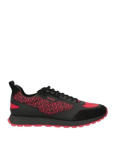Hugo Boss Hugo Man Sneakers Red Size 11 Leather, Textile Fibers
