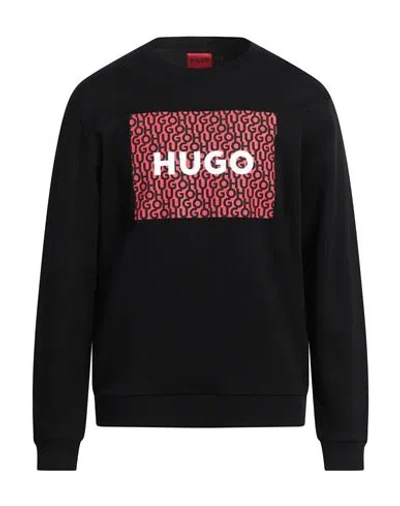 Hugo Man Sweatshirt Black Size Xxl Cotton