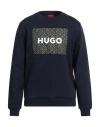 Hugo Man Sweatshirt Midnight Blue Size Xxl Cotton