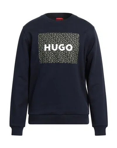 Hugo Man Sweatshirt Midnight Blue Size Xxl Cotton
