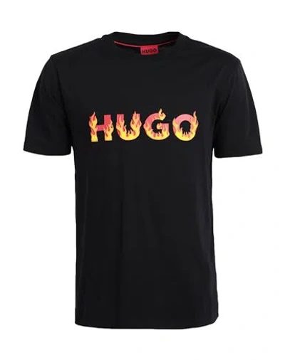 Hugo Man T-shirt Black Size L Organic Cotton