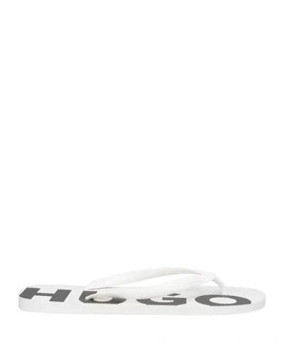 Hugo Boss Hugo Man Thong Sandal White Size 6 Rubber