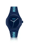 HUGO MATTE-BLUE WATCH WITH BRANDED SILICONE STRAP MEN'S WATCHES