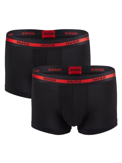 Hugo Men's 2-pack Contrast Logo Boxer Briefs In Black