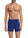 Hugo Boss Abas Metallic Logo-print Swim Shorts In Blue