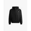 Hugo Boss Water-repellent Hooded Jacket With Stacked-logo Trim In Black