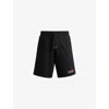 Hugo Boss Hugo Mens Black Logo-print Relaxed-fit Cotton Sweatshorts In Black