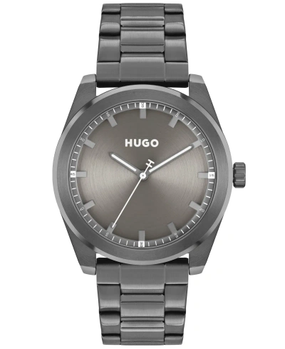 Hugo Link-bracelet Watch With Brushed Gray Dial Men's Watches In Assorted-pre-pack
